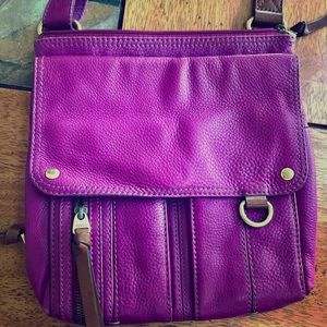Fossil fuchsia crossbody bag